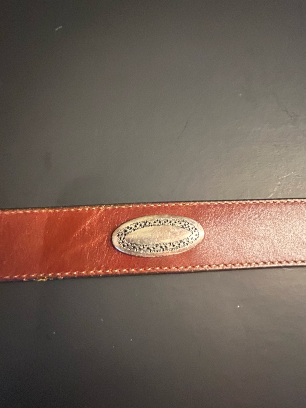 Vintage Brighton Leather Western Belt in Brown with Silver Accents - Picture 3 of 10
